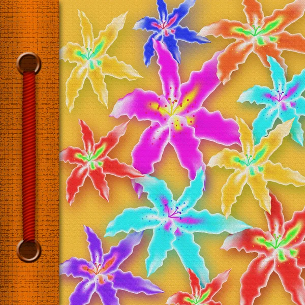 Textile flower background with the sewn tape — Stock Photo, Image