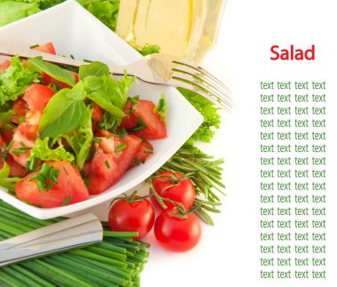 domates, soğan, biber ve salata