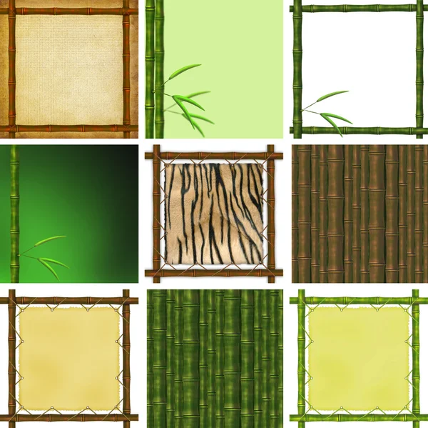 Conjunto de quadro de bambu — Fotografia de Stock