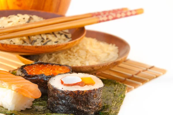 stock image Rice in multi-colored plates