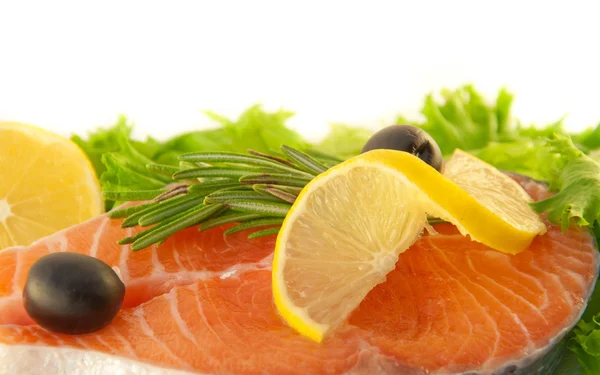 Salmon with a lemon — Stock Photo, Image