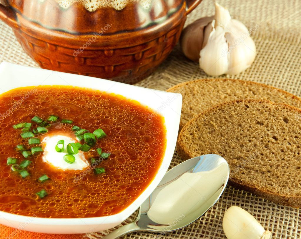 Kırmızı lahana lezzetli borsch Kırmızı lahana lezzetli borsch