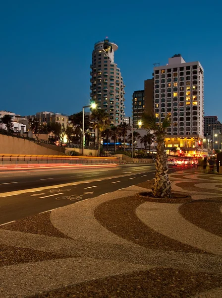 stock image Sunset on the embankment in Tel Aviv, Israel