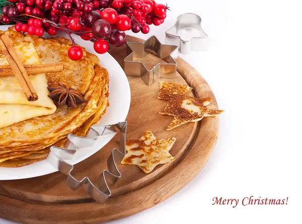 Pannkakor med julen bär — Stockfoto