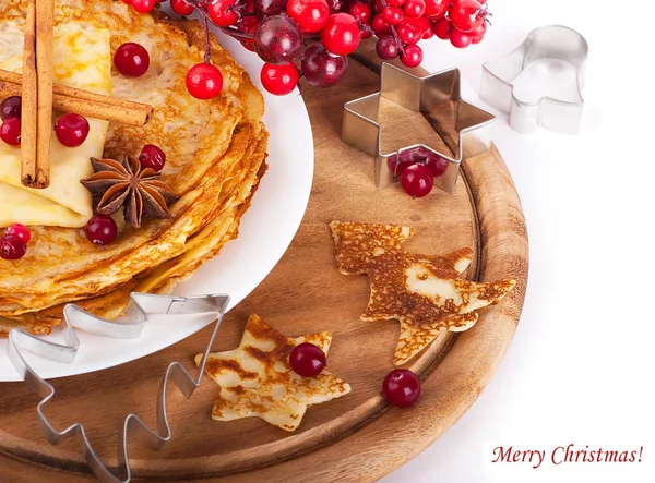 Pannkakor med julen bär — Stockfoto