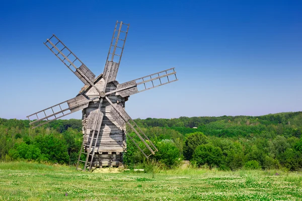 stock image Old wooden windmill