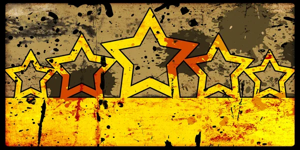 Grunge achtergrond met vijf sterren — Stockfoto