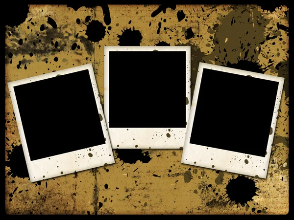 Three photo frames on grunge — Stock Photo, Image