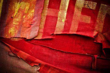 Old torn communistic flag clipart