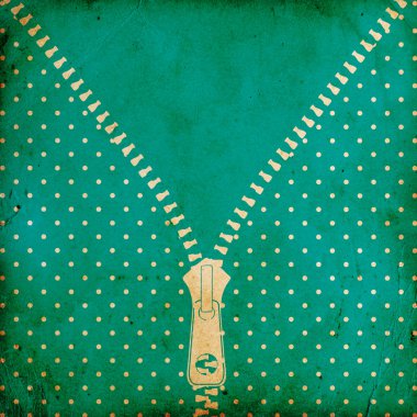 Vintage dotted background with zipper clipart