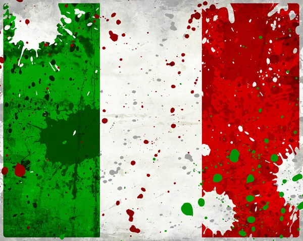 Большой флаг Италии с пятнами — стоковое фото