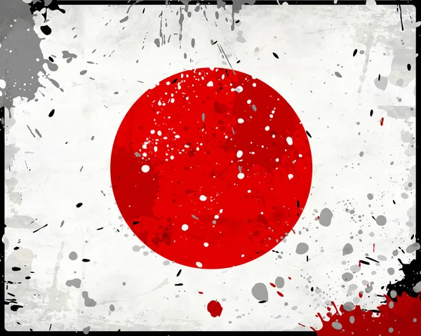 Grunge Bandera de Japón con manchas — Foto de Stock