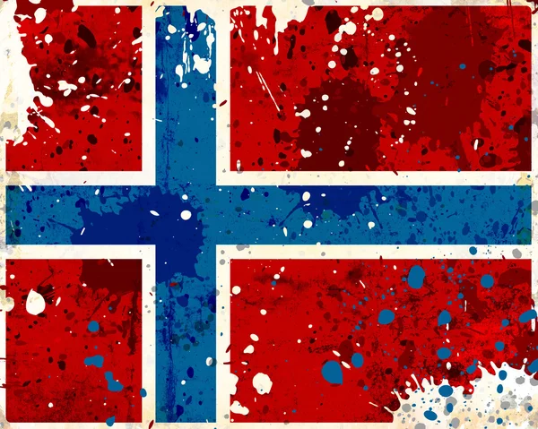 Grunge bandera de Noruega con manchas —  Fotos de Stock