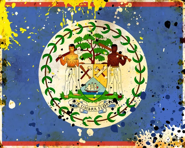 Bandeira de Grunge Belize — Fotografia de Stock