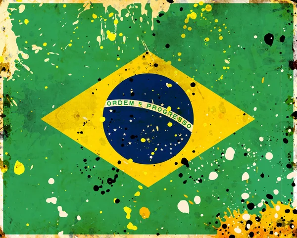 Гранж-флаг Бразилии — стоковое фото
