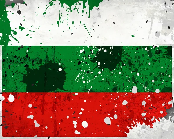 Grunge-bulgarische Flagge mit Flecken — Stockfoto