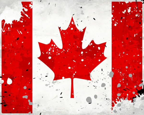 Bandera Grunge Canada con manchas —  Fotos de Stock