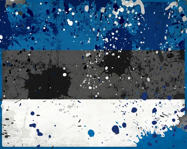 Projekt estonia flaga z plamami — Zdjęcie stockowe