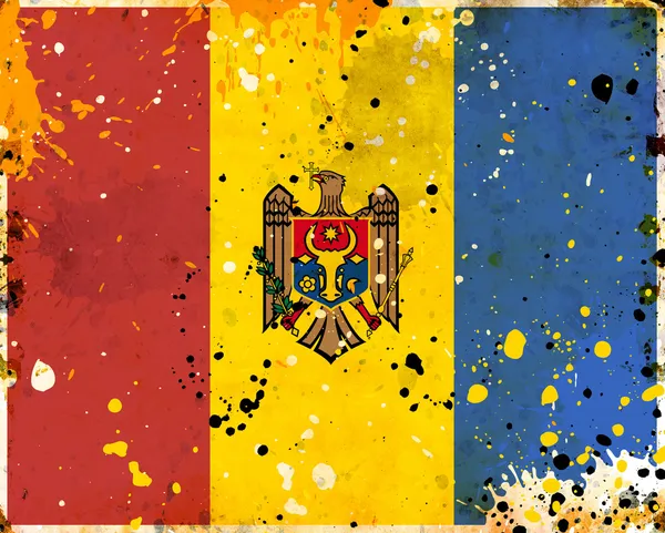 Granica Republiki Mołdawii flagi — Zdjęcie stockowe
