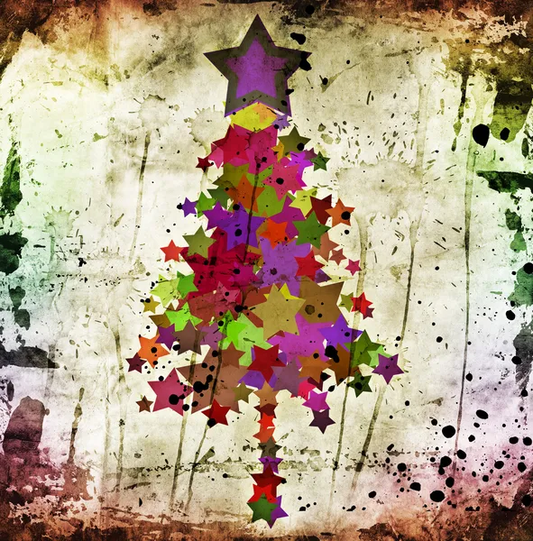 Grunge kerstboom — Stockfoto