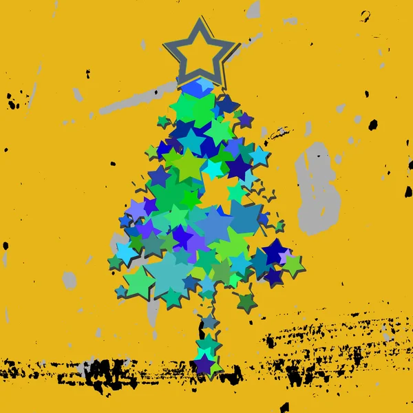 Grunge-Weihnachtsbaum — Stockfoto