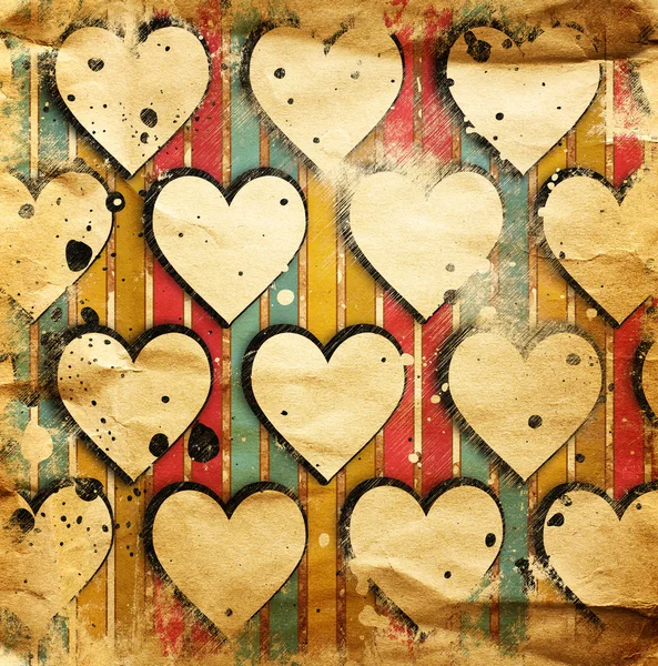 Hearts on grunge — Stock Photo, Image