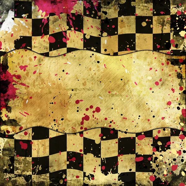 Grungy schaakbord achtergrond met vlekken — Stockfoto