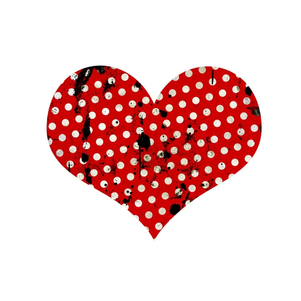 Dotted grunge heart on white background — Stock Photo, Image