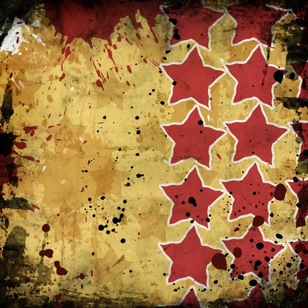 Red stars on grunge background — Stock Photo, Image
