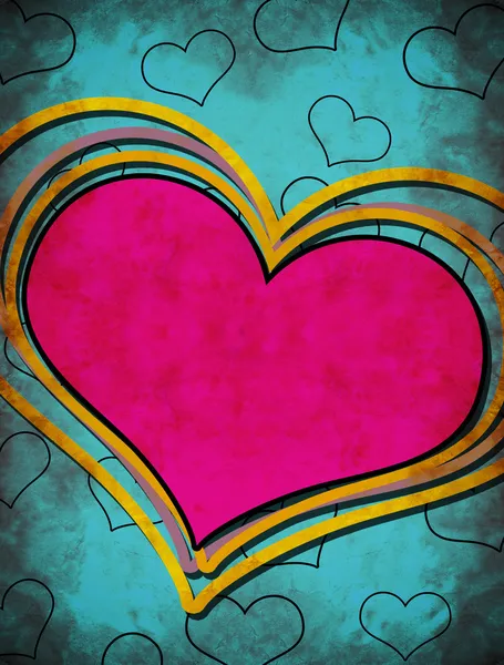 Grunge Heart Illustration — Stockfoto