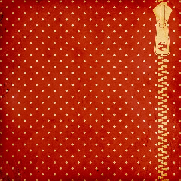 Vintage dotted background with zipper — Stock Photo, Image