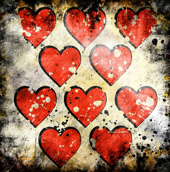 Grunge hjärtat bakgrund — Stockfoto