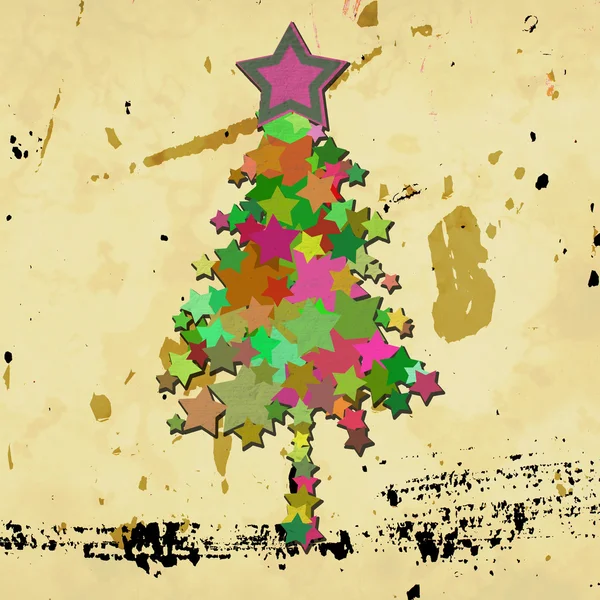 Árvore de Natal grunge — Fotografia de Stock