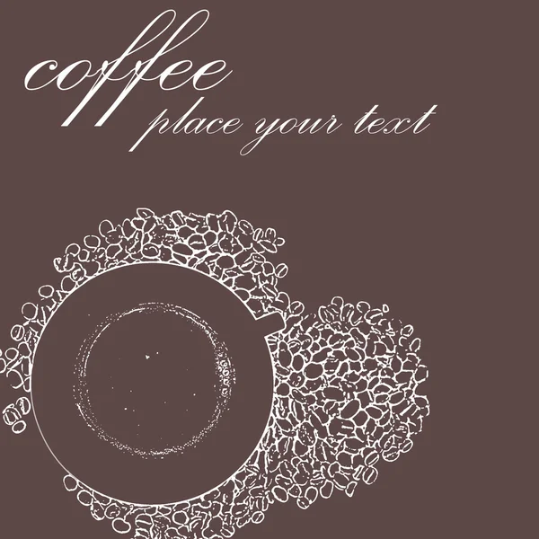 원두 커피와 커피의 컵의 스케치 — 스톡 사진