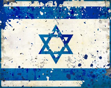 Grunge İsrail bayrağı ile lekeleri