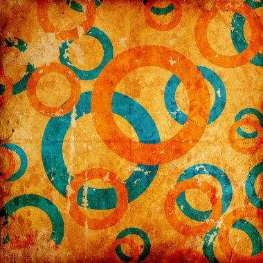 Abstract background with circles on grunge background clipart