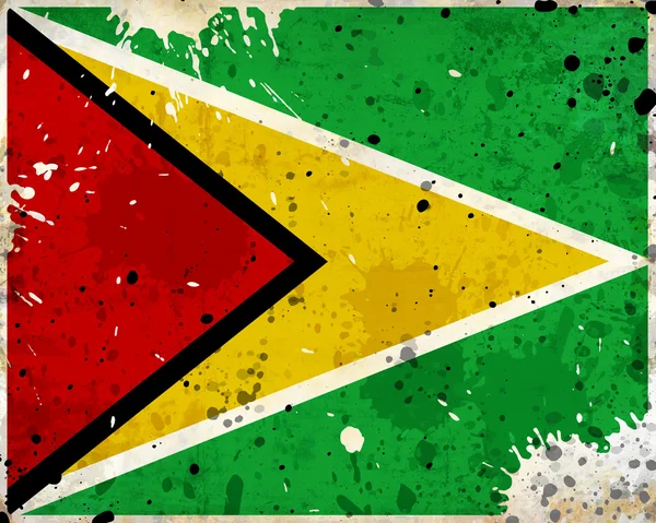Grunge Guyana flag with stains — Stock Photo, Image