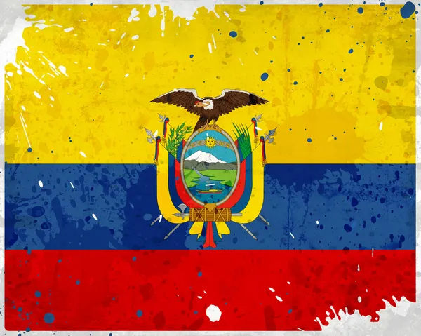 Grunge Ecuador zászló foltok — Stock Fotó