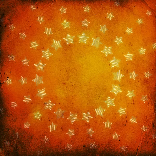 Cirkel av stjärnor på grunge bakgrund — Stockfoto
