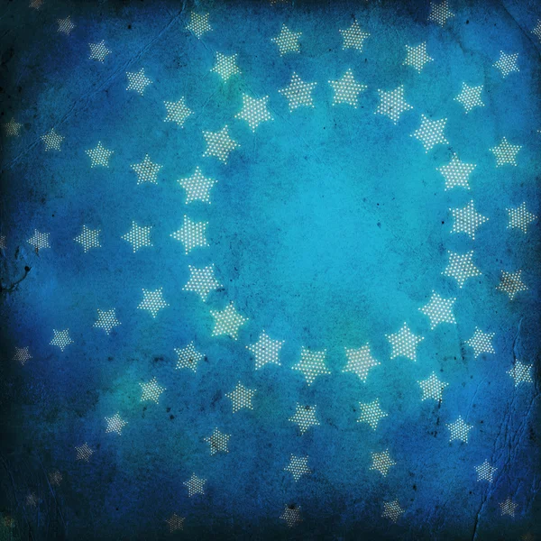 Cirkel av stjärnor på grunge bakgrund — Stockfoto