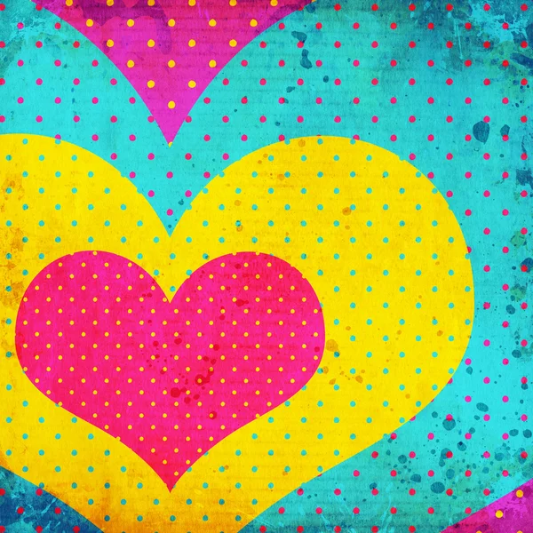 Background with hearts and dots — Stock Photo, Image