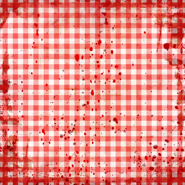 Grunge illüstrasyon kırmızı piknik masa örtüsü — Stok fotoğraf