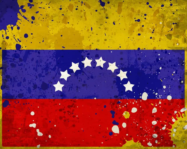 Flaga Wenezueli granica z plamami — Zdjęcie stockowe