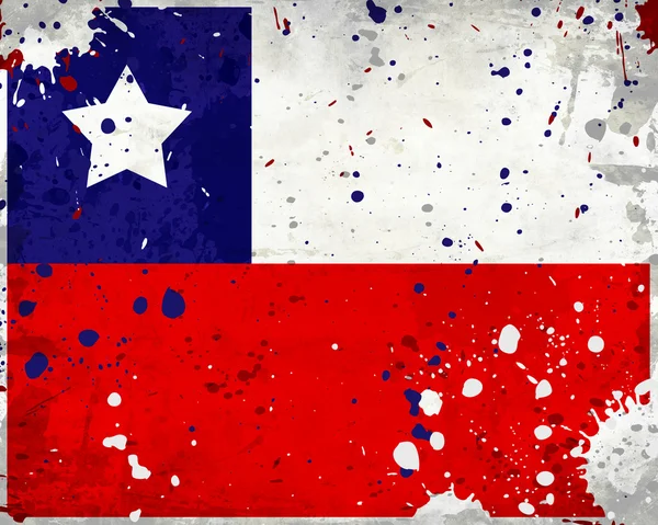 Grunge drapeau du Chili avec des taches — Photo