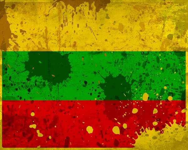 Grunge Bandera lituana con manchas — Foto de Stock