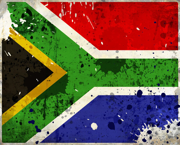 Grunge South Africa flag with stains - flag series