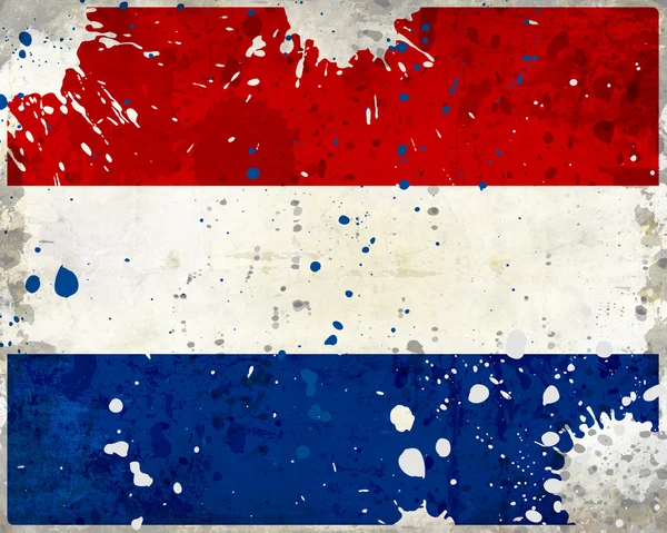 与污渍 grunge 荷兰国旗 — 图库照片