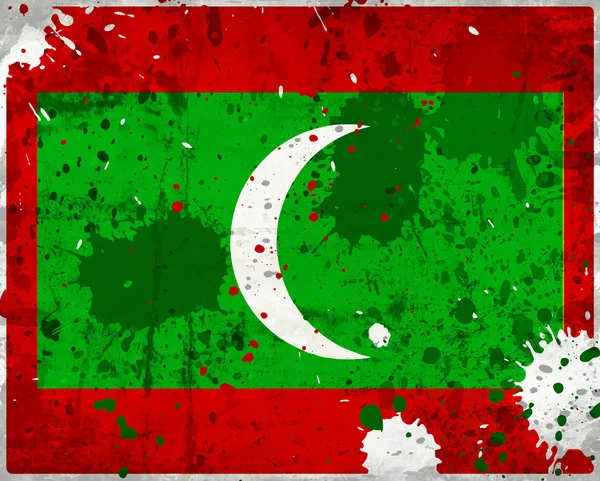 Grunge Maldiverna flagga — Stockfoto
