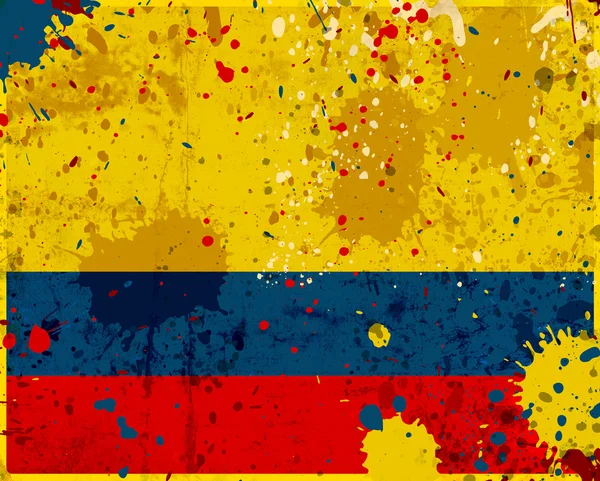 Grunge Colombia Flagg – stockfoto