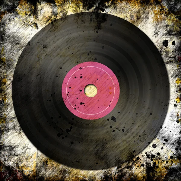 Zwart vinyl record — Stockfoto